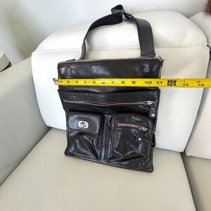 BRIGHTON  SNAKESKIN MESSENGER CROSSBODY